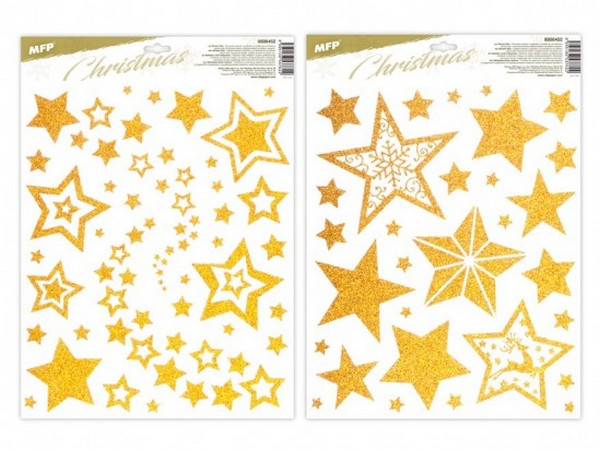 Naklejka BN na okno brokat złota VA027 30x42cm 8886452 MFP